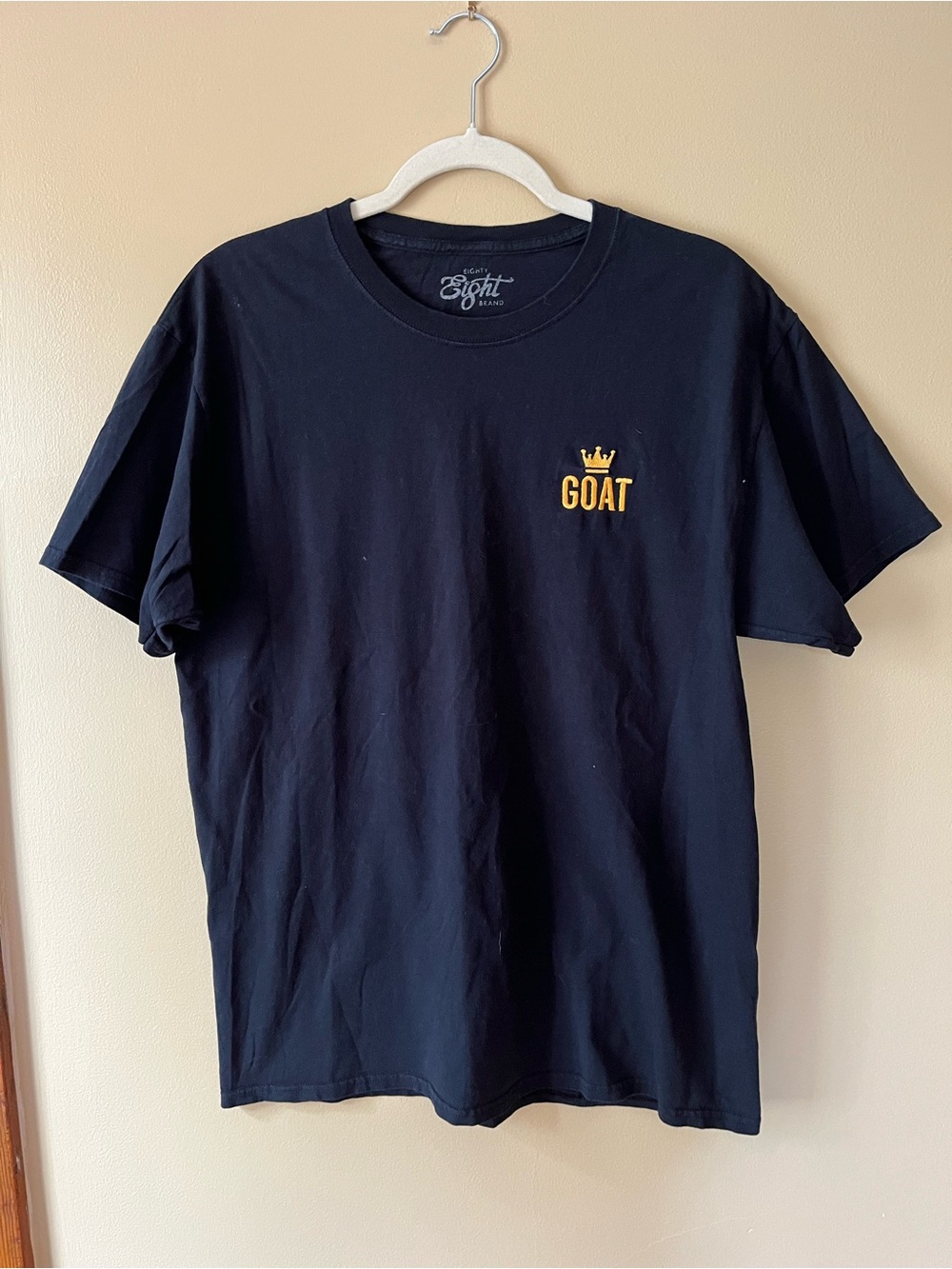 Eighty Eight Black Short-Sleeve GOAT Logo Tee with Gold Detail